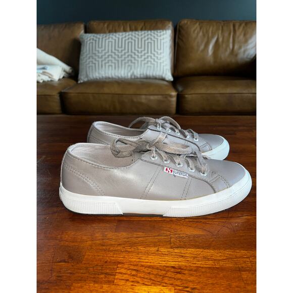 Superga 2750 Nappa Leather Comfort Sneaker Purple Gray Unisex Size M6/W7.5 - Picture 1 of 10